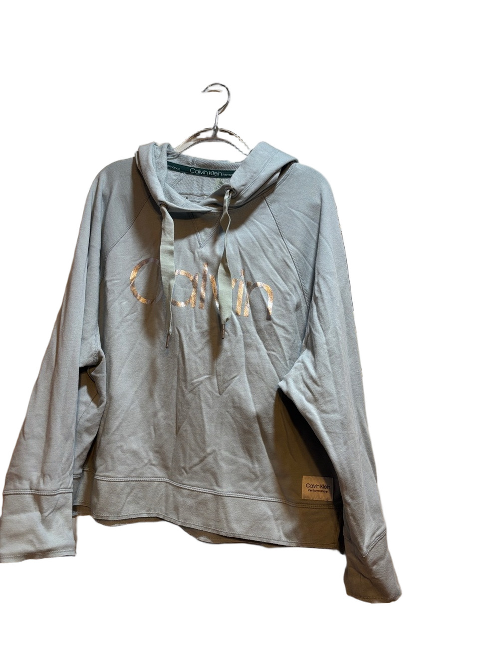 Calvin Klein Light Blue Logo Hoodie Sweater size XXL GUC
